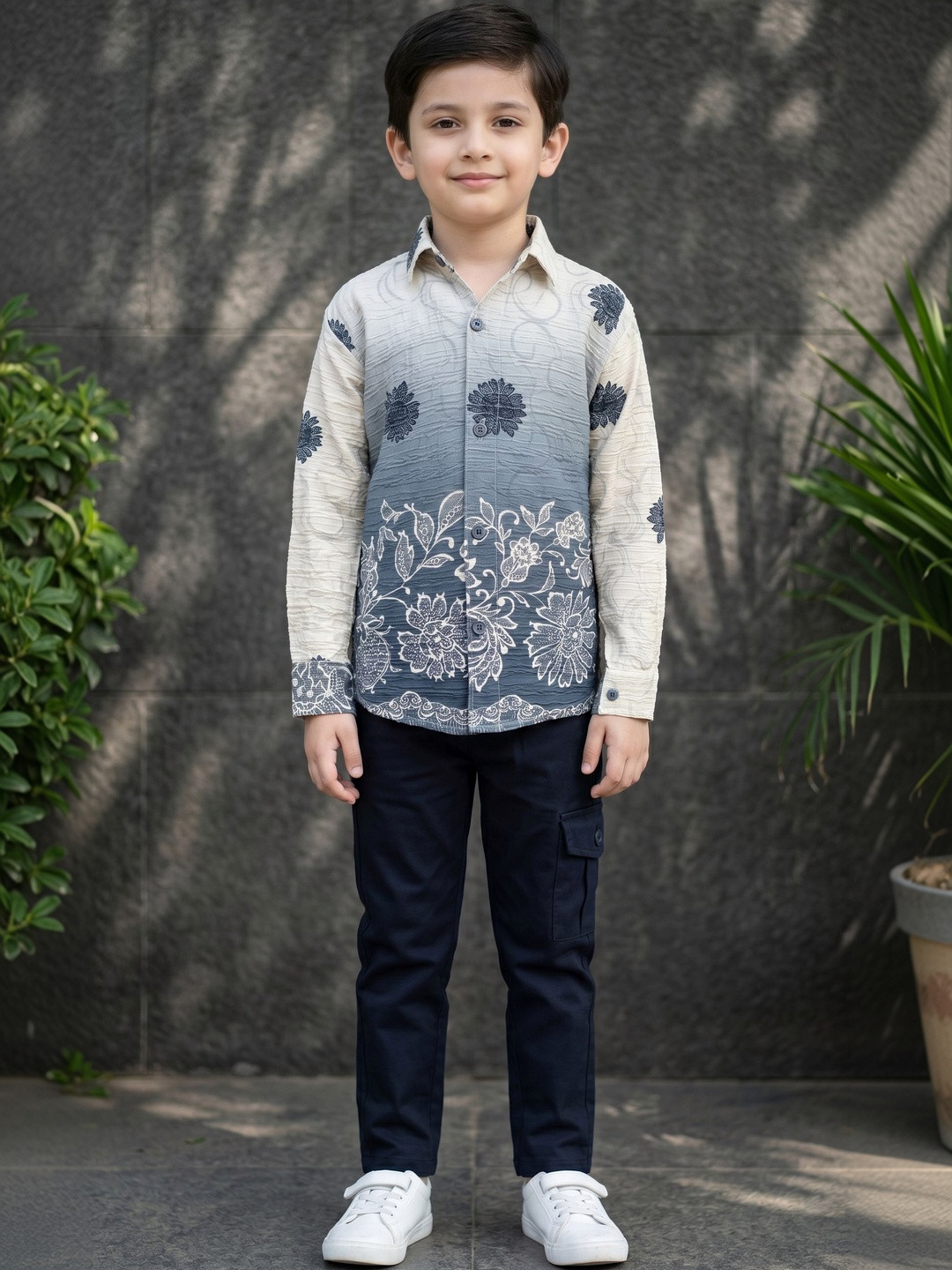 ahhaaaa Boys Printed Shirt with Trousers