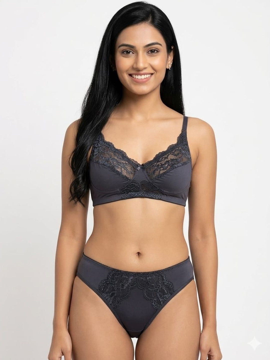 Lingerie bazzar Lace Non-Wired Mid-Rise Lingerie Set