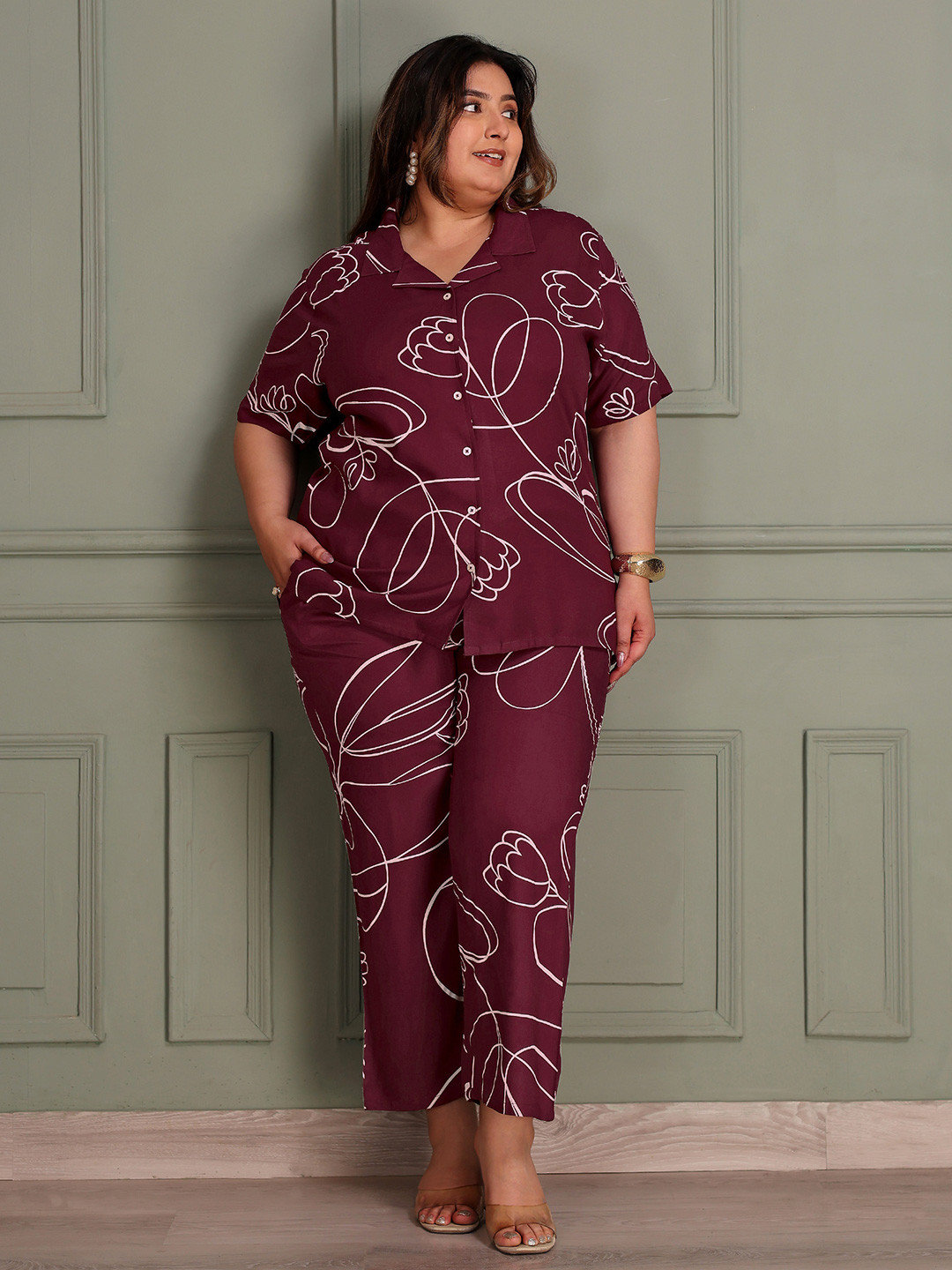 TITTLI Women Digital Rayon Printed Shirt and Pyjama Nightsuit