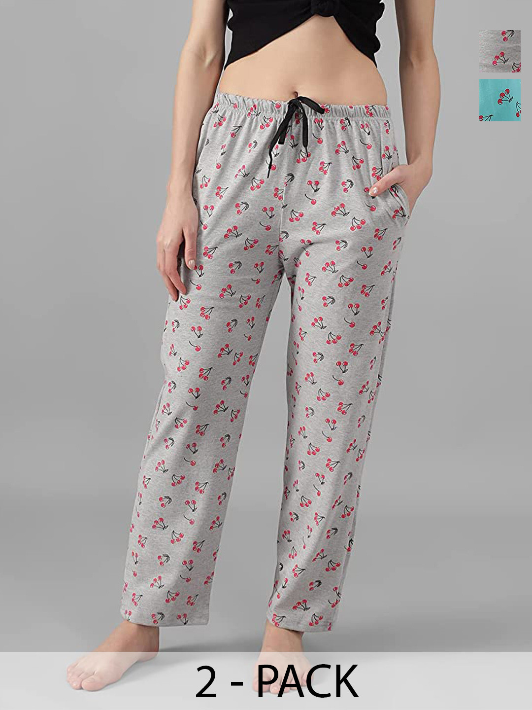Anixa Women Pack of 2 Regular Fit Track Pants