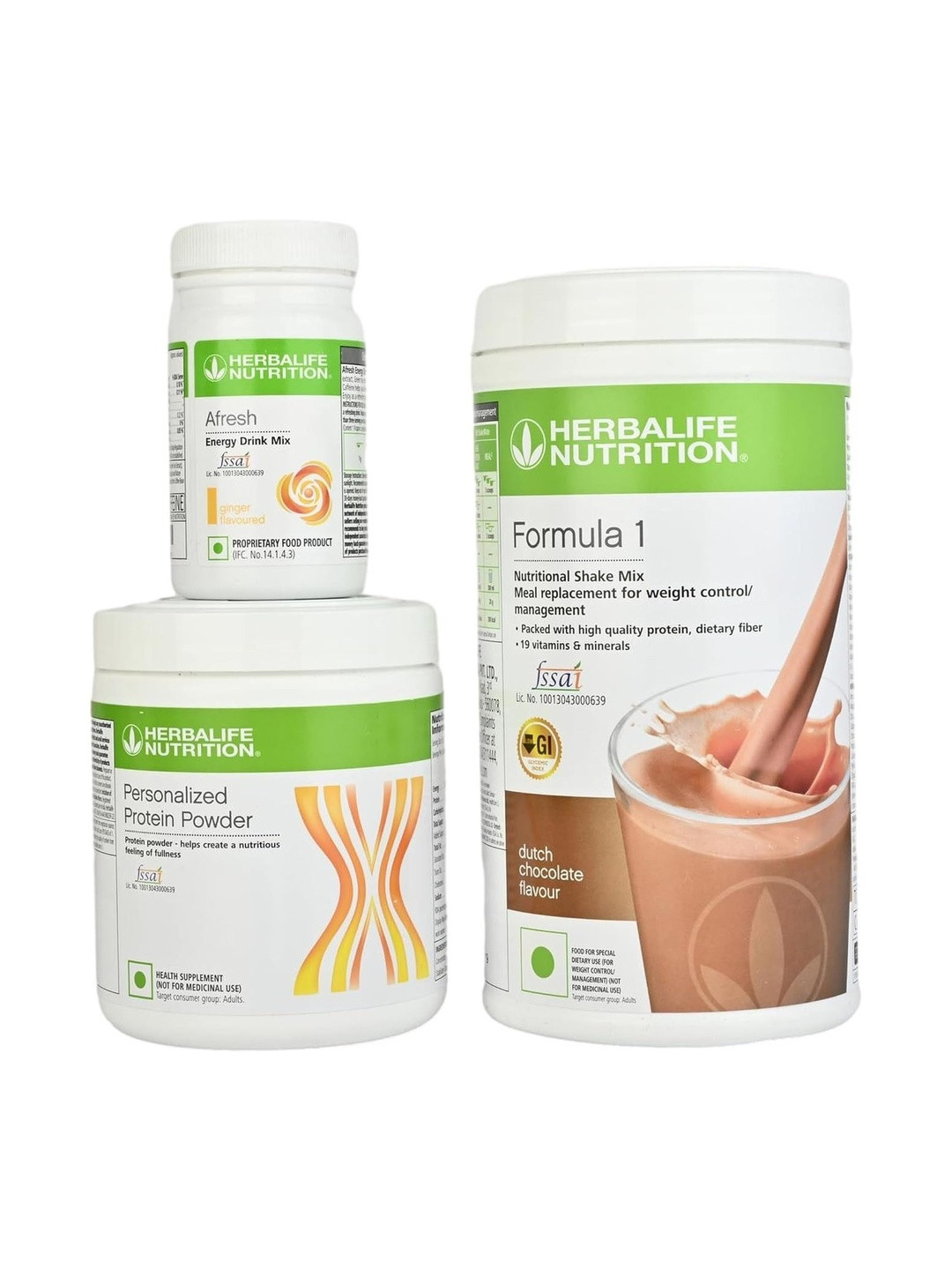 HERBALIFE Set Of 3 Formula 1 With Personalized Protein Powder & Afresh