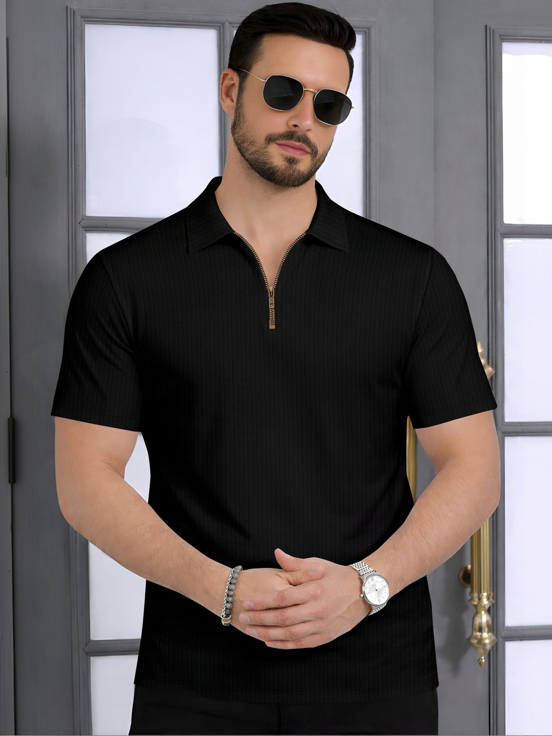 SZN Men Polo Collar T-shirt