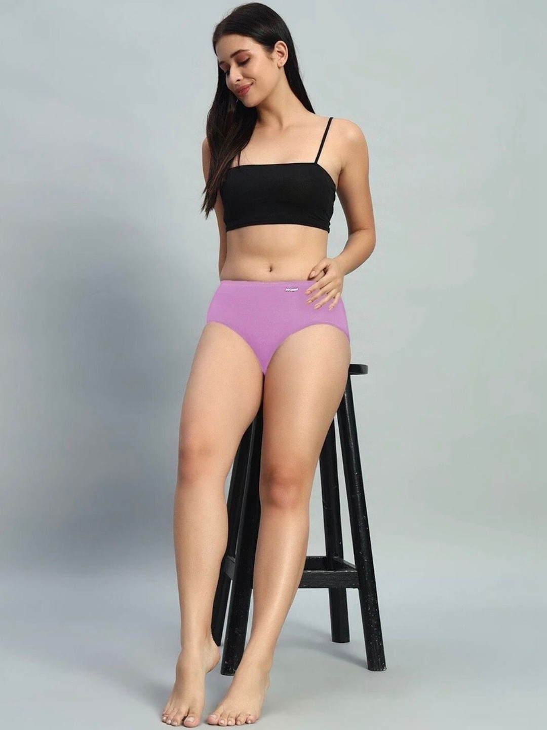 Jetaasi Women Pack of 2 Assorted Cotton Blend Basic Briefs