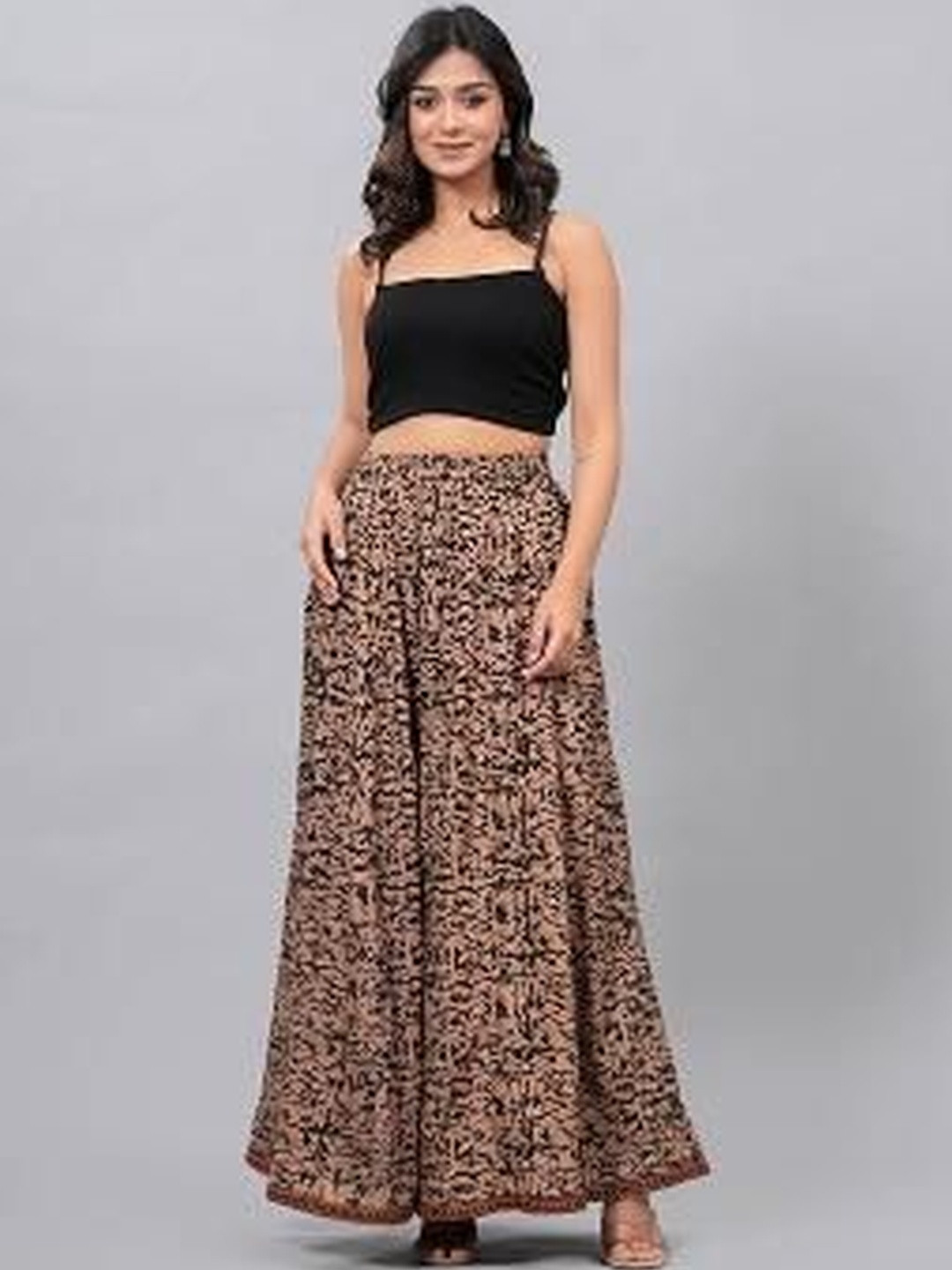 MFGIVA Women Abstract Maxi Flared Skirt