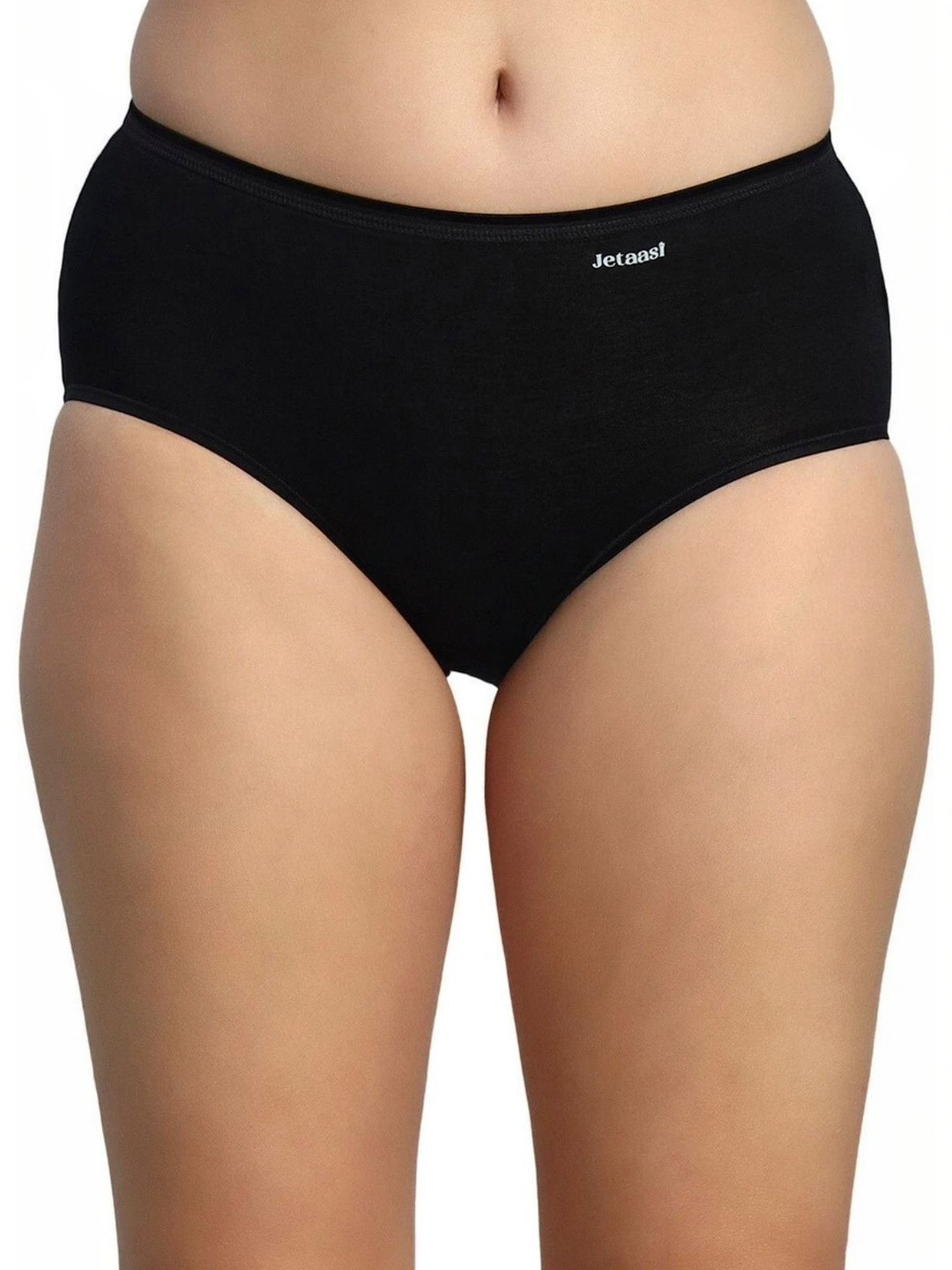 Jetaasi Women Pack of 2 Assorted Cotton Blend Basic Briefs