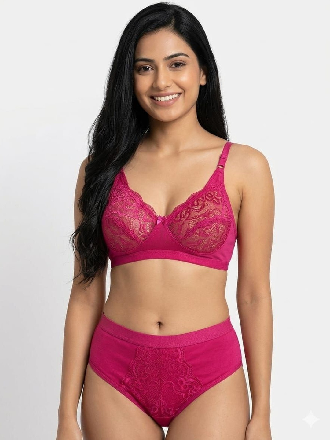 Lingerie bazzar Lace Non-Wired Mid-Rise Lingerie Set
