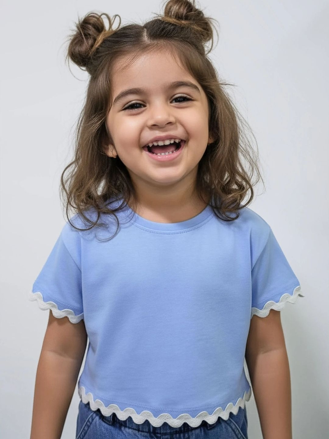 Hopscotch Cottton Lace Relaxed T-shirt
