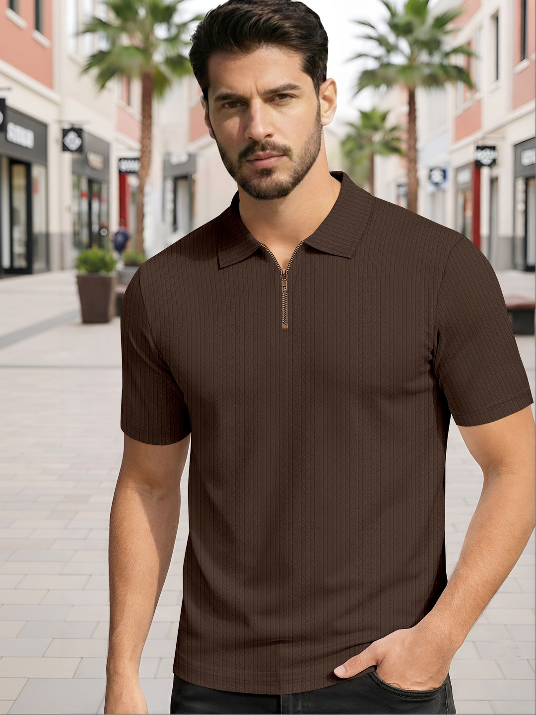 SZN Men Polo Collar T-shirt