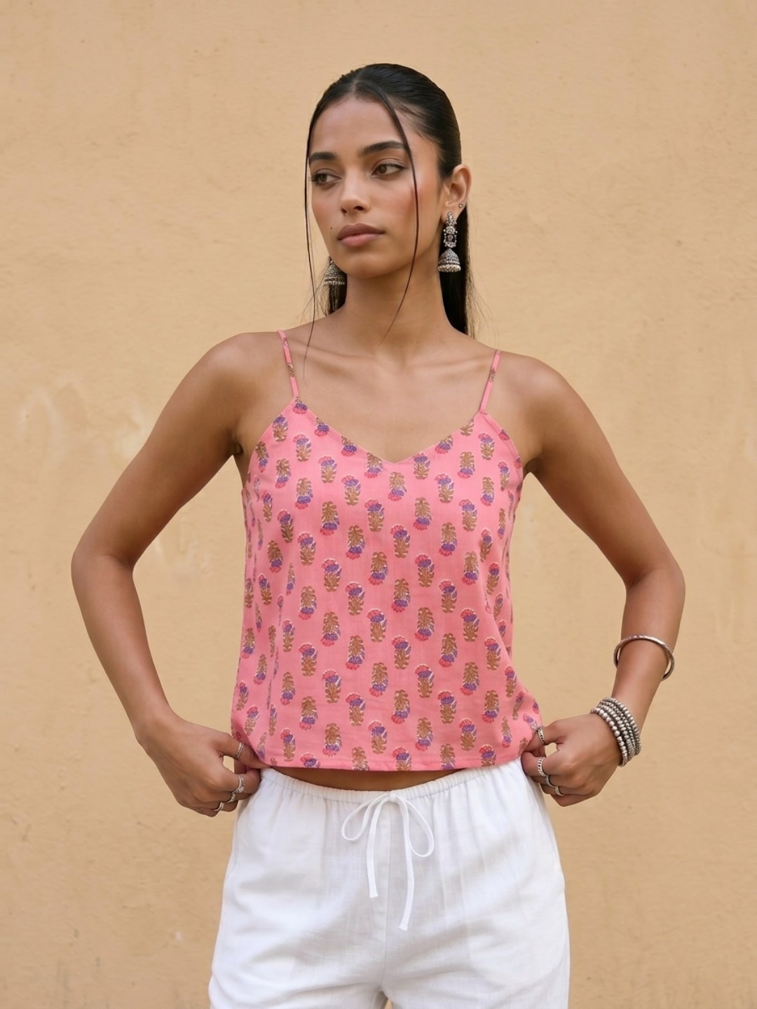 fusion by glitchez Printed Shoulder-Strap-Neck Tops