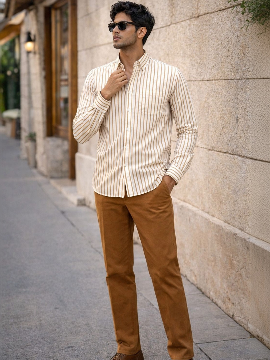 HERE&NOW Men Comfort Striped Casual Shirt