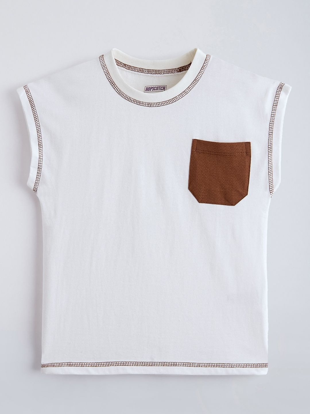 Hopscotch Cotton Relaxed Extended Shoulder T-shirt