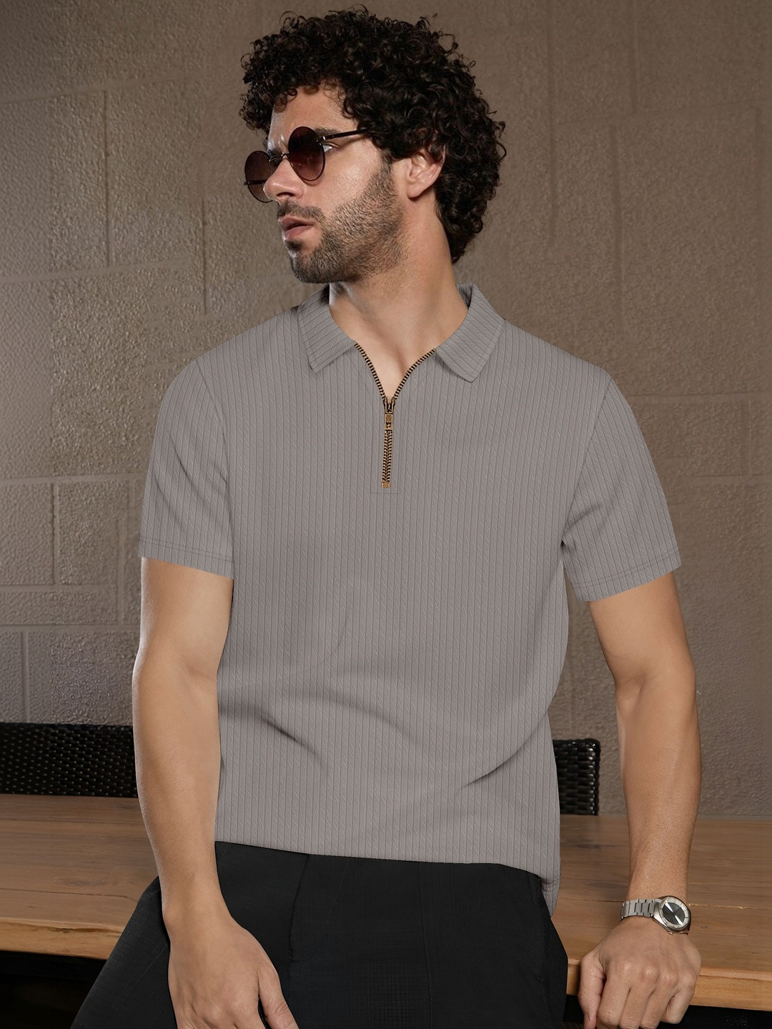 SZN Men Polo Collar T-shirt