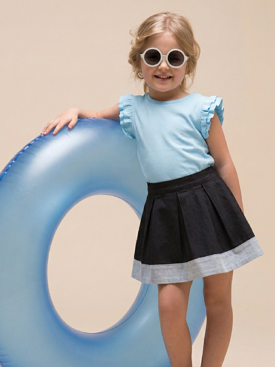 Eteenz Girls Flutter Sleeve Cotton Top
