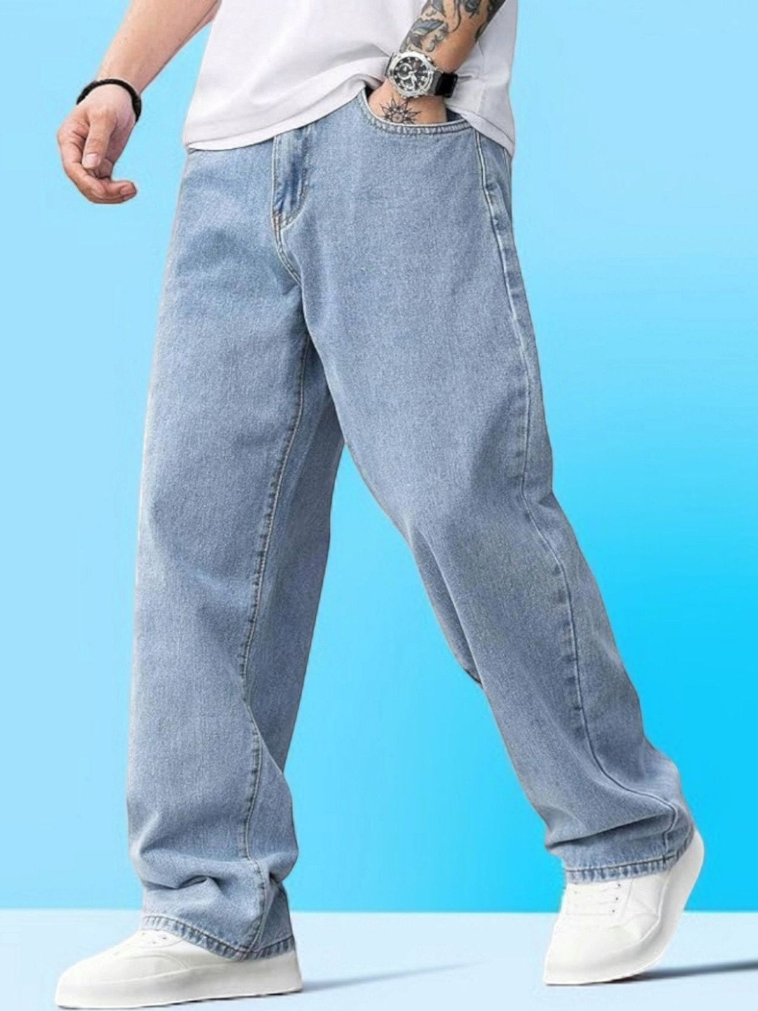 COY Men Comfort Relaxed Fit Mid-Rise Light Fade Jeans
