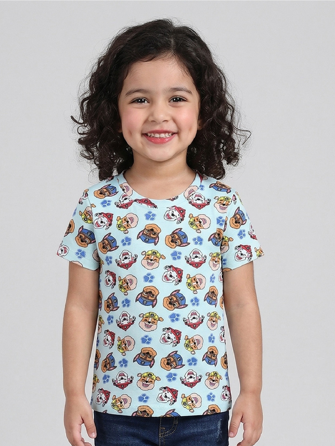 Eteenz Girls Paw Patrol Printed Cotton T-shirt