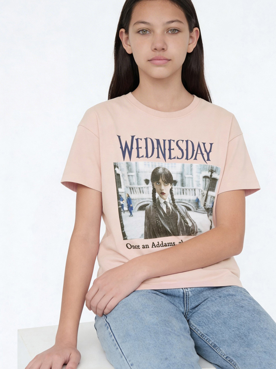 max Girls Graphic Printed Round Neck Cotton T-shirt