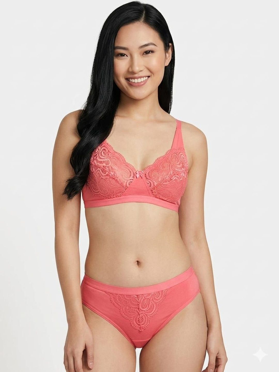 Lingerie bazzar Lace Non-Wired Mid-Rise Lingerie Set