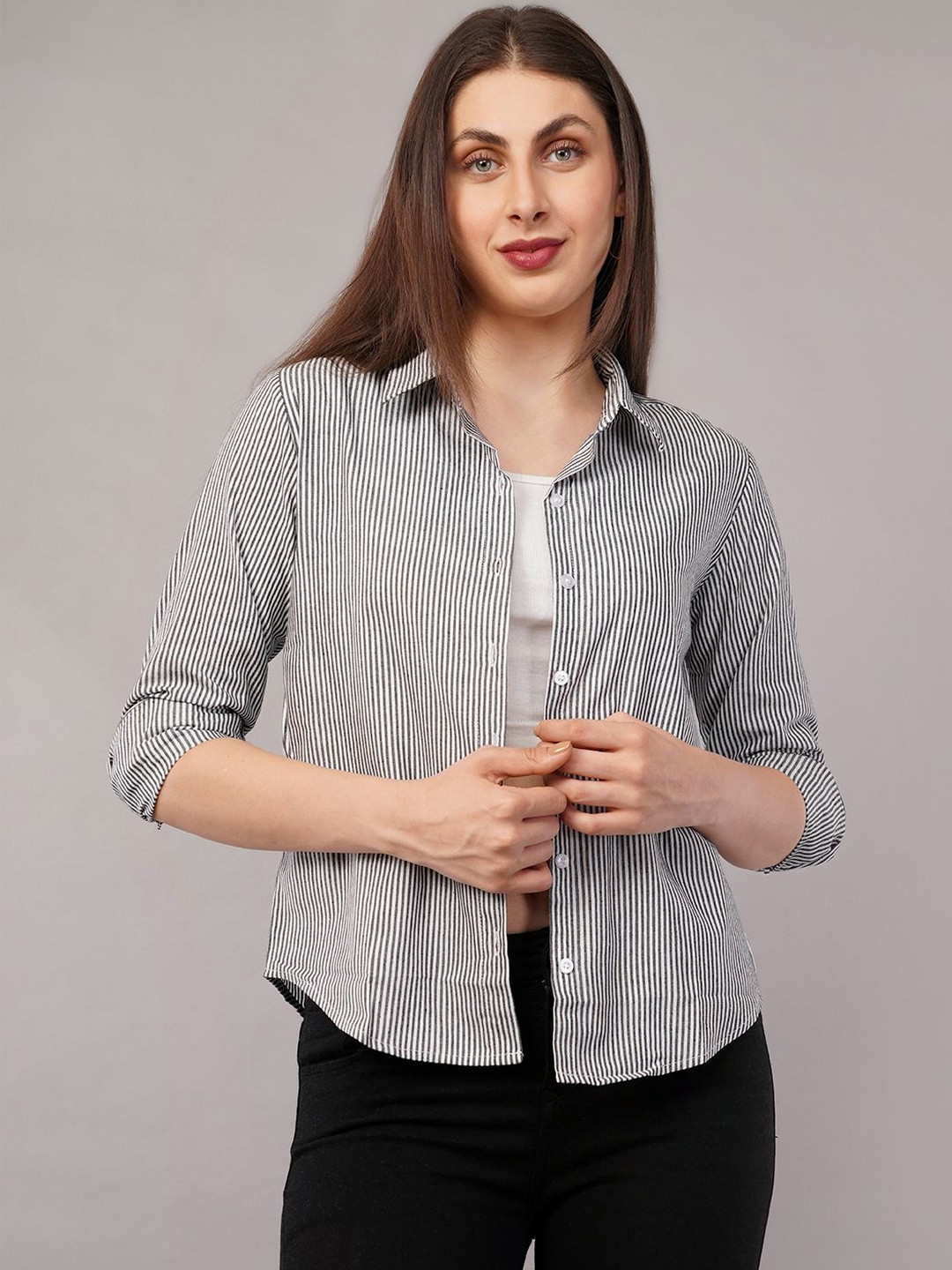 BNS Women Striped Casual Shirt
