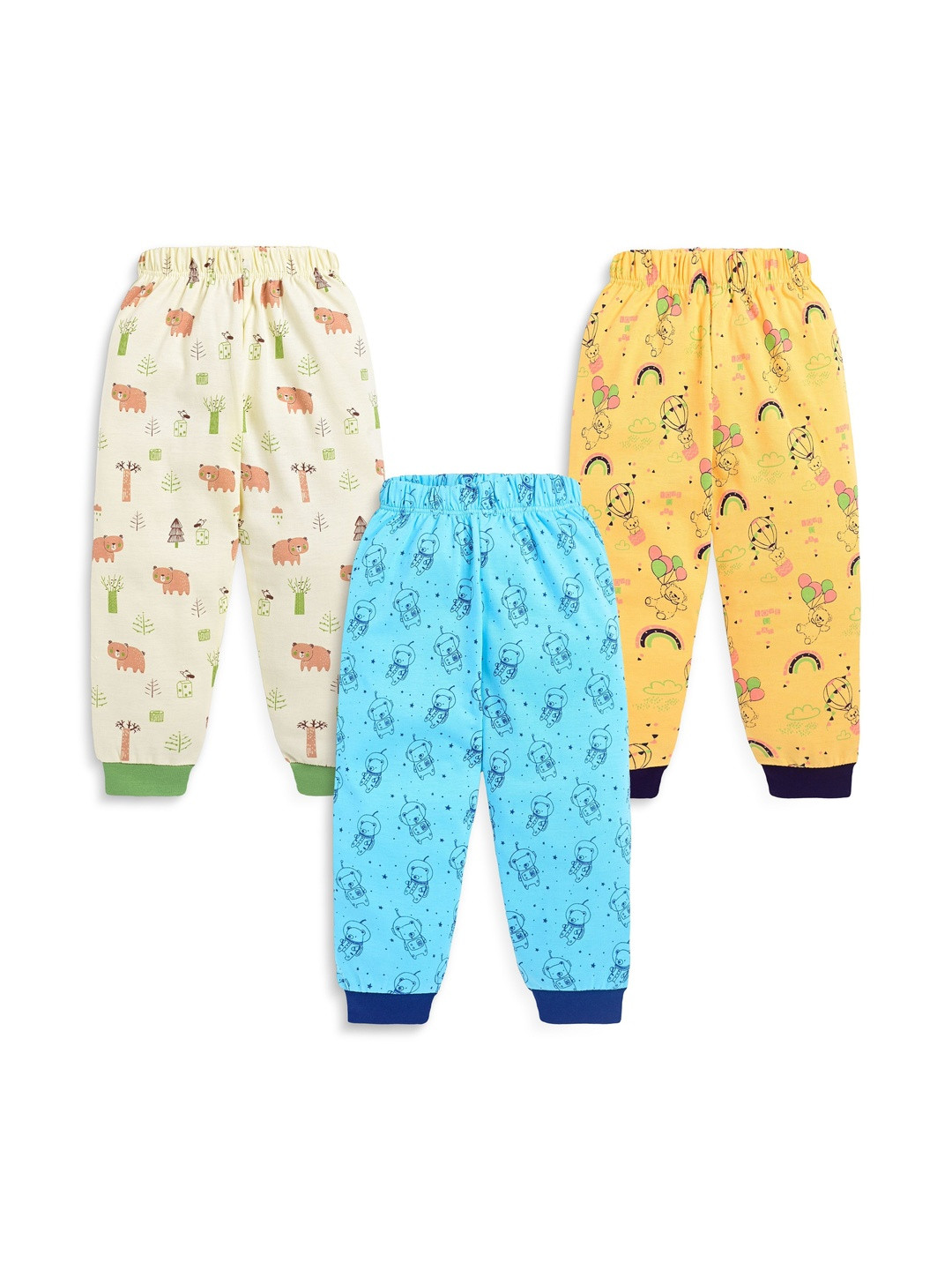 LuvLap Baby Boys & Girls Pack of 3 Regular Fit Cotton Pyjama