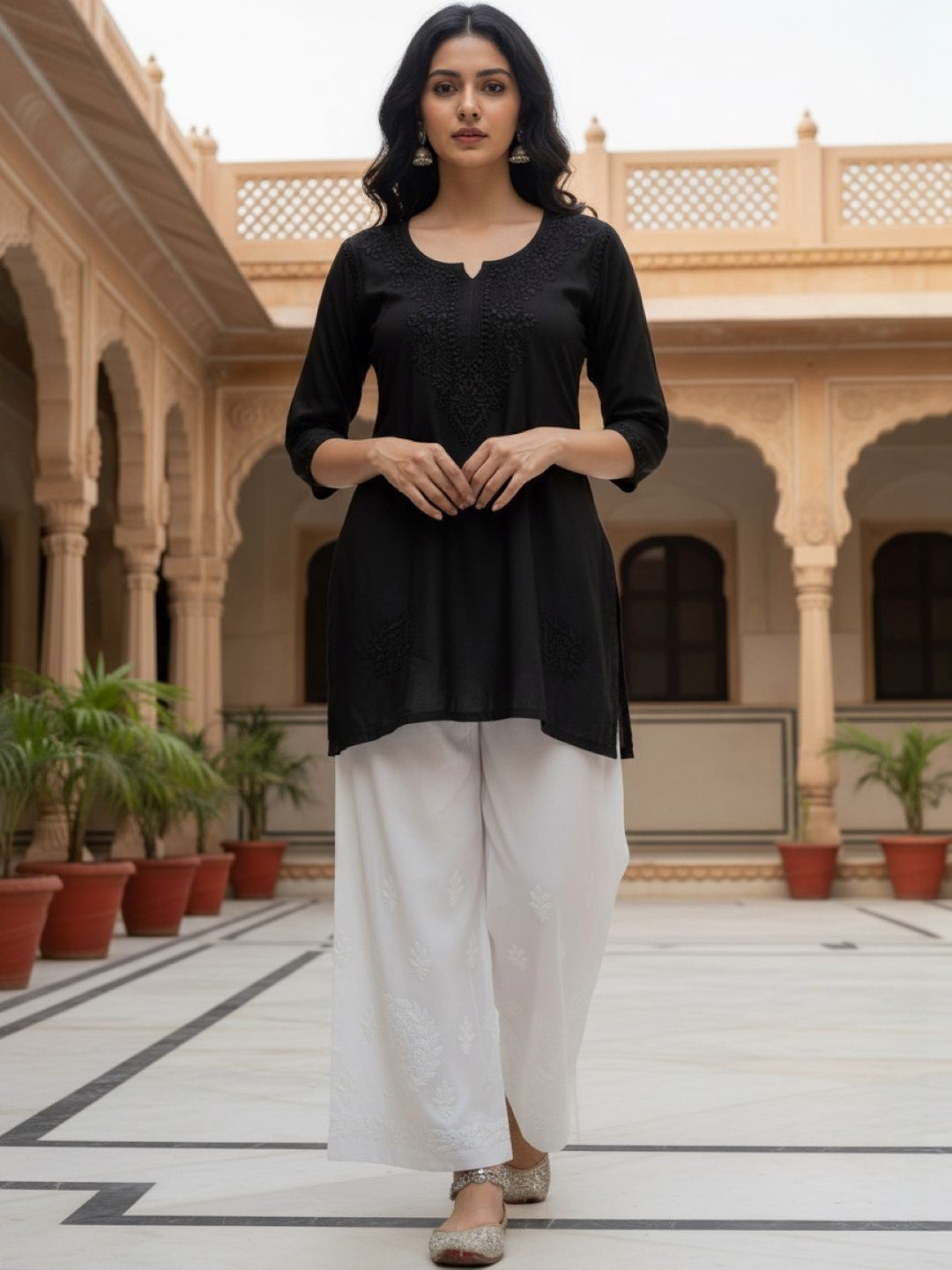 FashionChikan Art Ethnic Motifs Embroidered Chikankari Chikankari Kurti