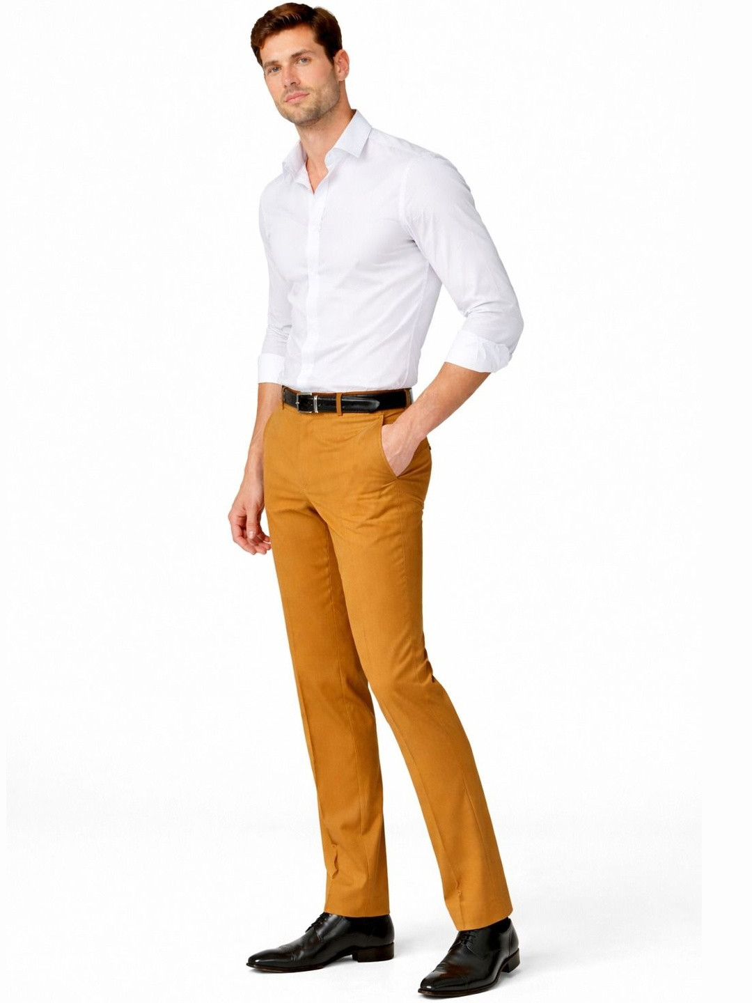 GHABA CREATION Men Classic Mid Rise Regular Fit Cotton Formal Trousers