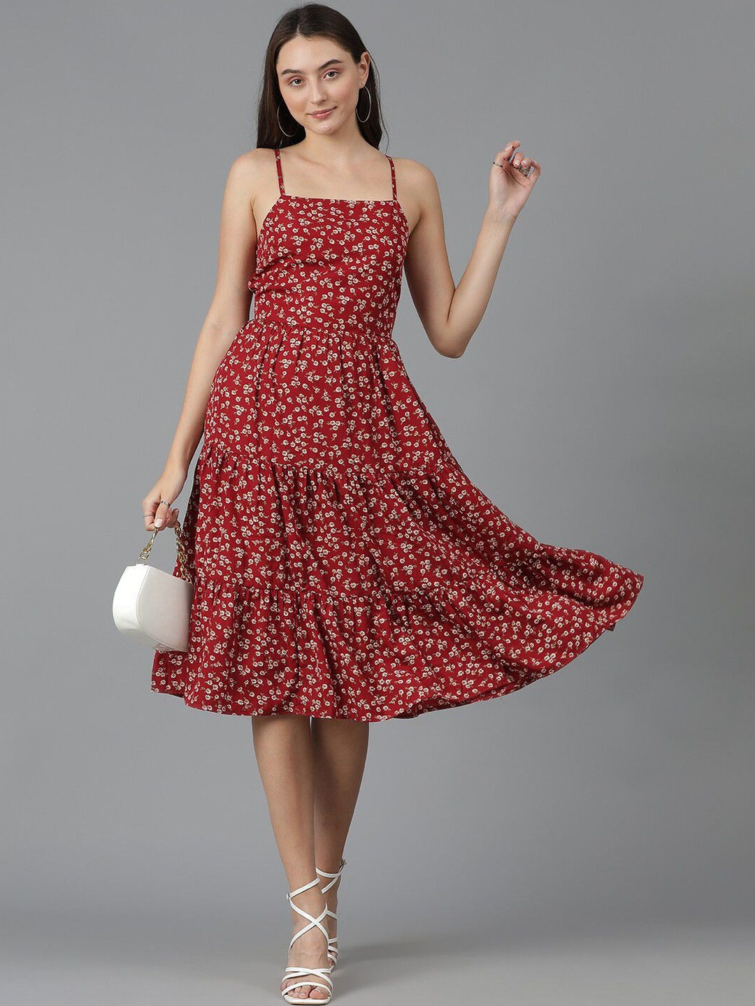 Stylecast X Kotty Floral Print Fit & Flare Midi Dress