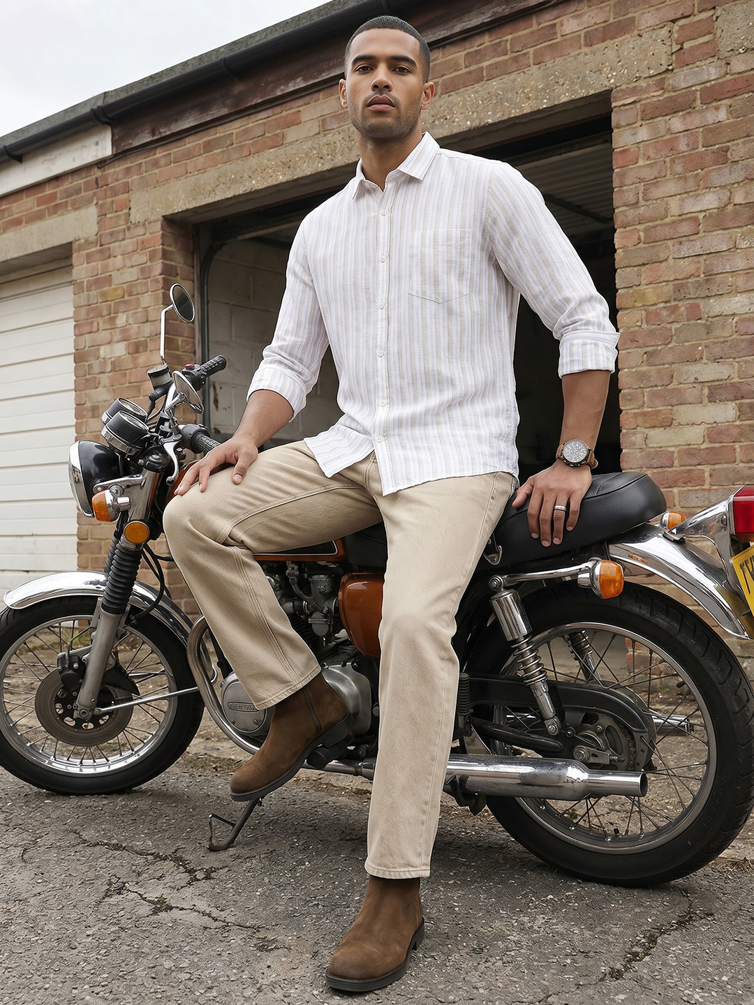 The Roadster Life Co. Striped Casual Shirt