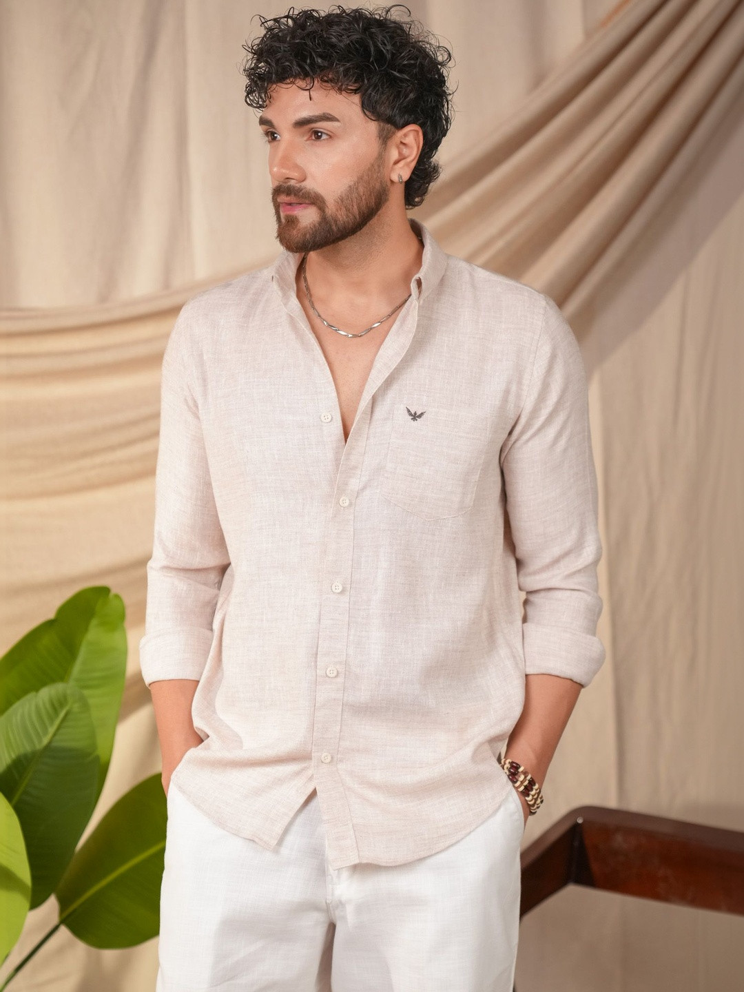 PERCH Men Slim Fit Casual Shirt