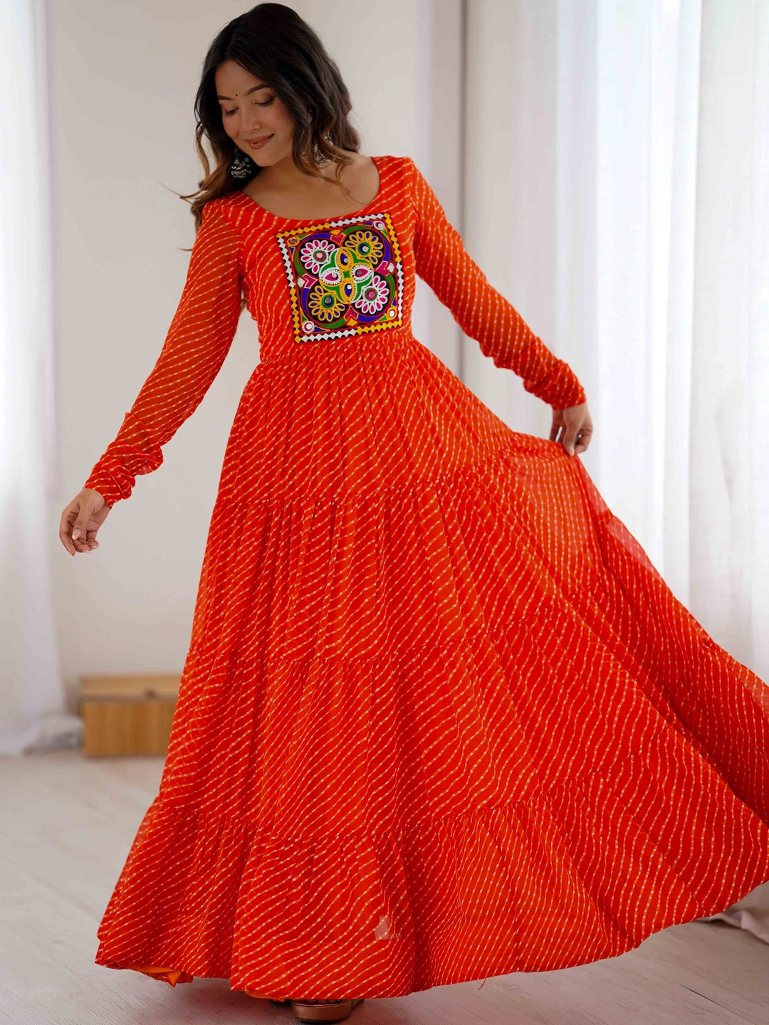 KEKIMI Round Neck Ethnic Dresses