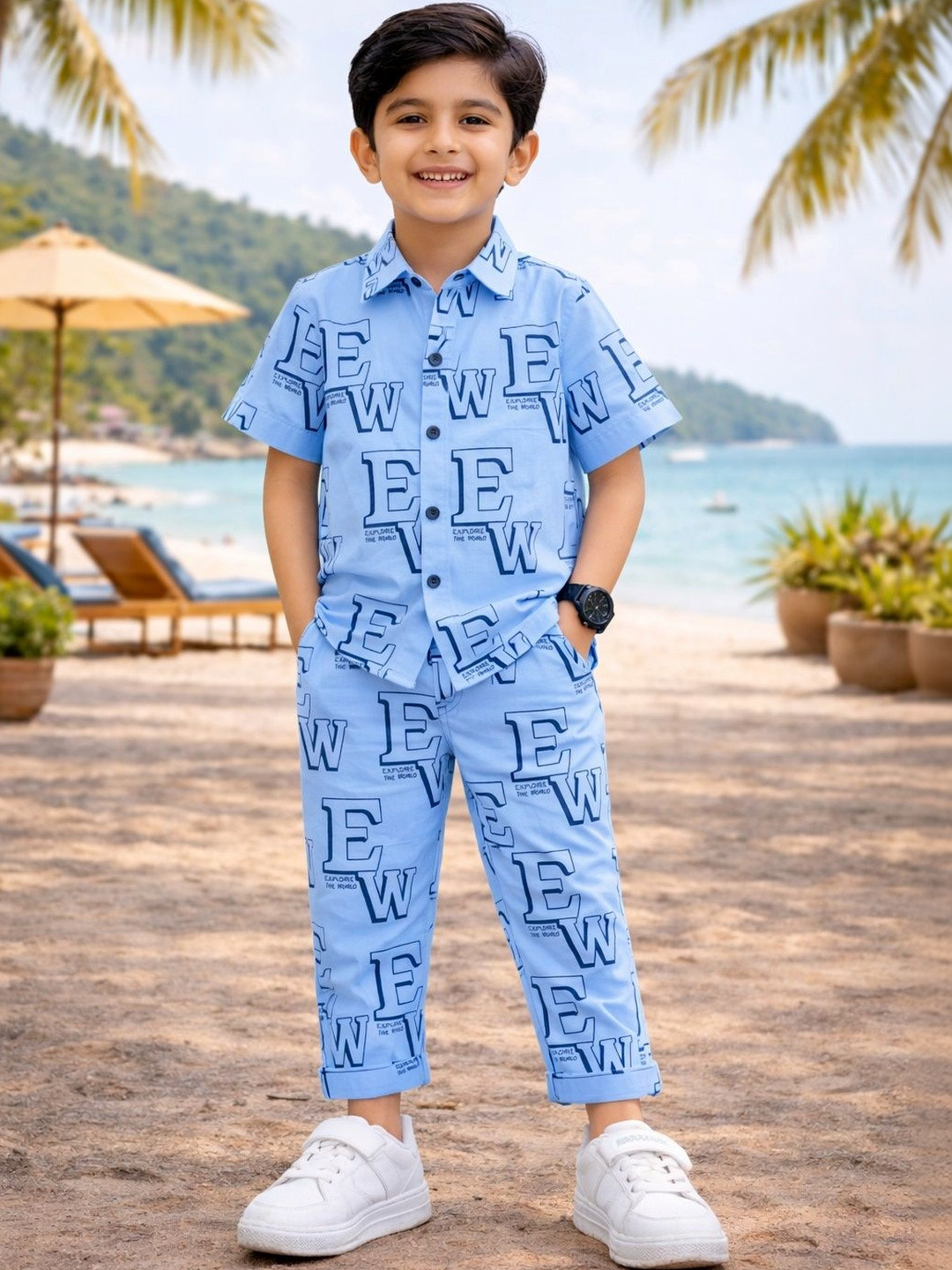 Veta Wear Boys Printed Shirt with Trousers