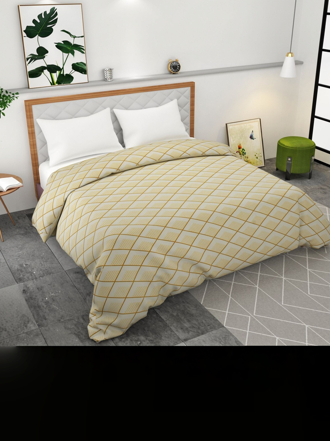 Bromwick Beige Printed Cotton Duvet Cover