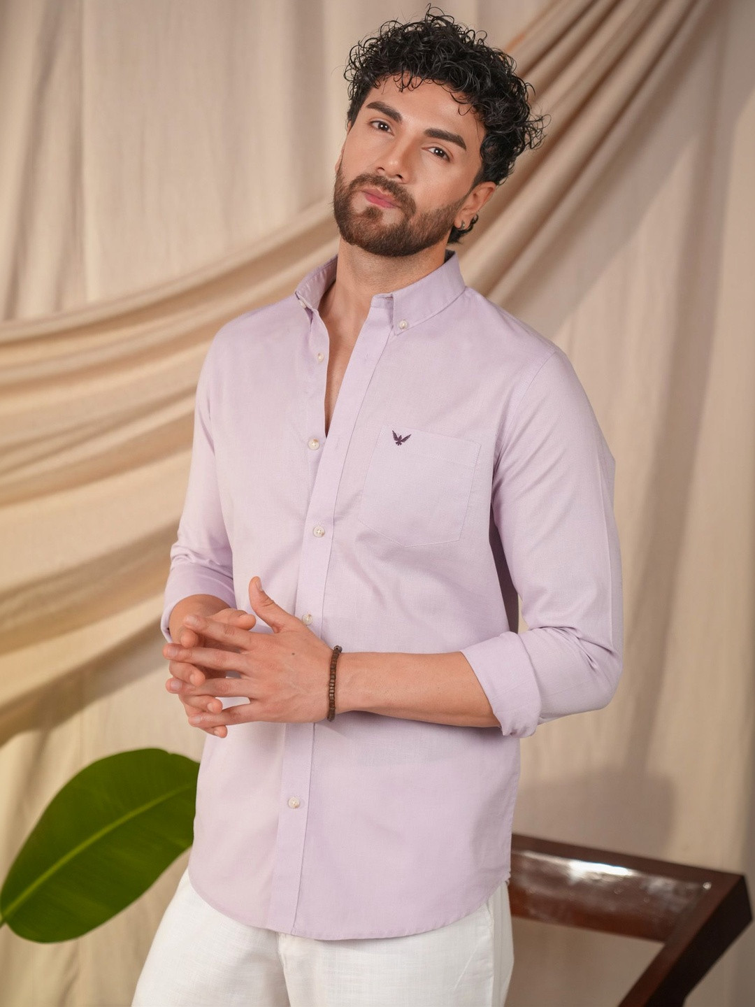 PERCH Men Slim Fit Casual Shirt