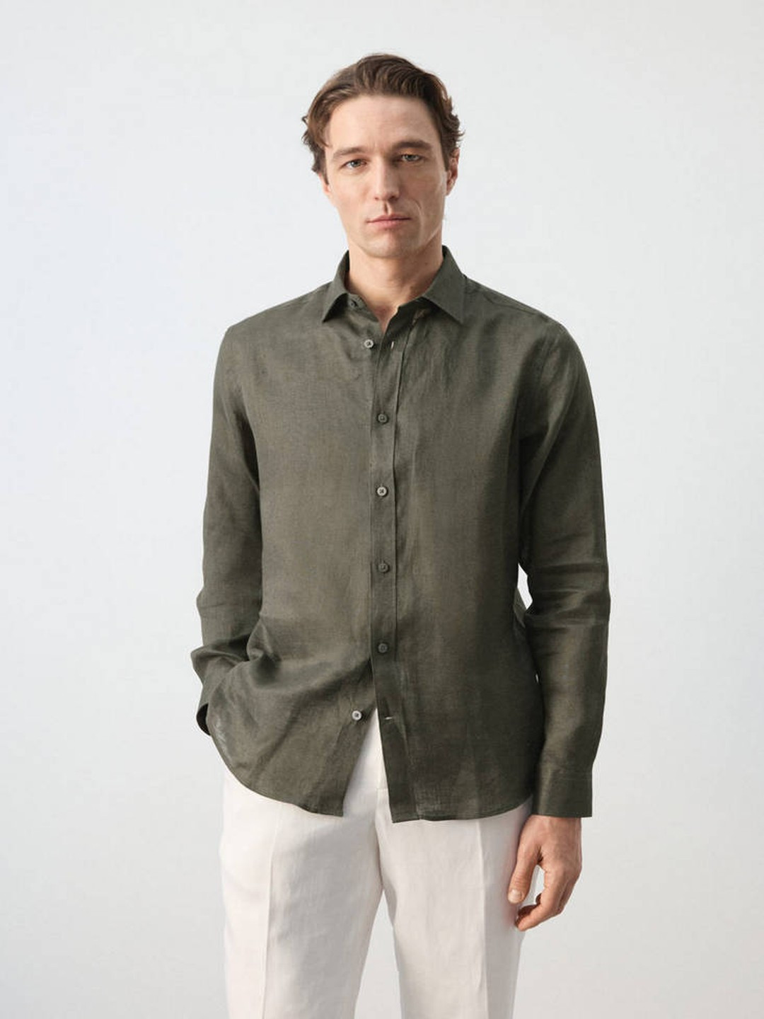 MANGO MAN Pure Linen Casual Shirt