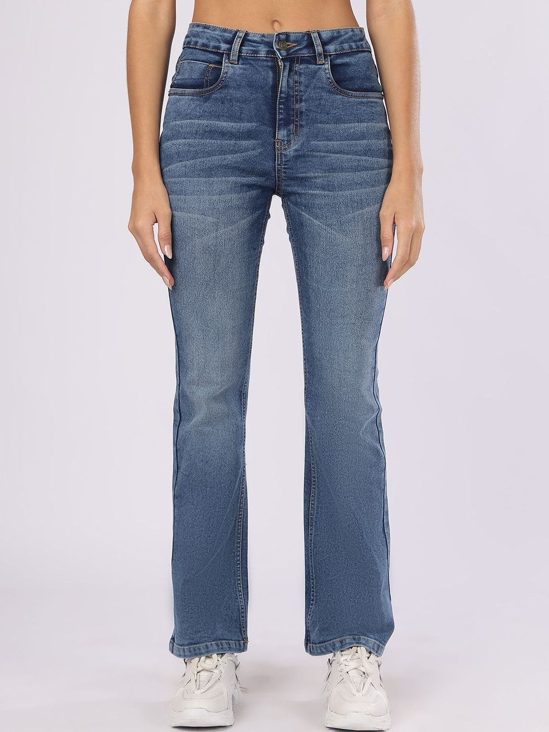 PUELLA Women Bootcut High-Rise Light Fade Stretchable Jeans