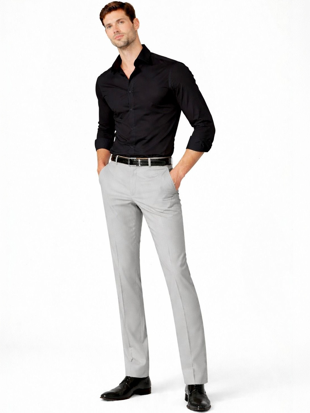 GHABA CREATION Men Classic Mid Rise Regular Fit Cotton Formal Trousers