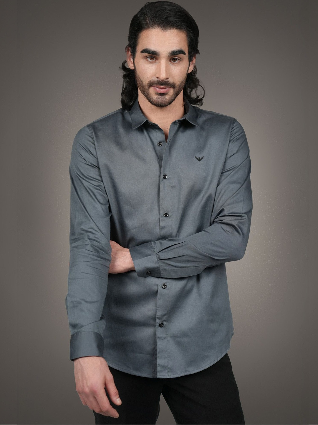 PERCH Men Slim Fit Casual Shirt