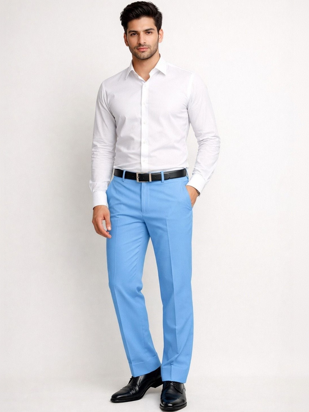 GHABA CREATION Men Classic Mid Rise Regular Fit Cotton Formal Trousers