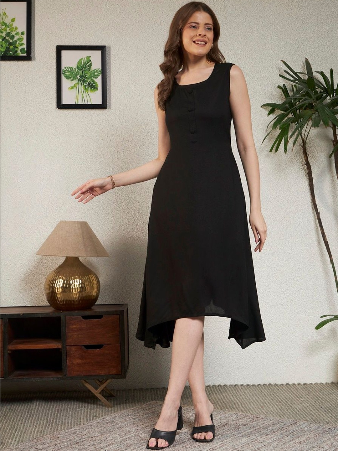 KIRNYA A-Line Midi Dress