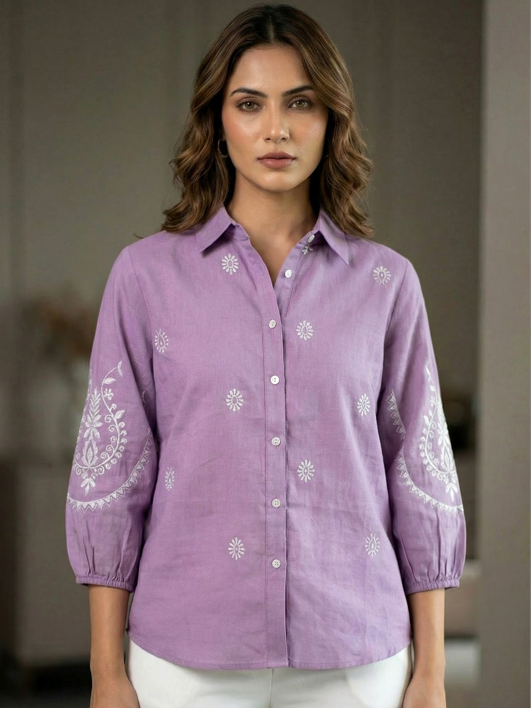 KALPARUN Women Smart Casual Shirt