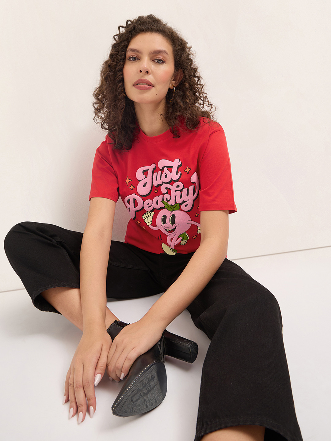 DILLINGER Womens Oversized Short Sleeve Puff Printed Tshirt