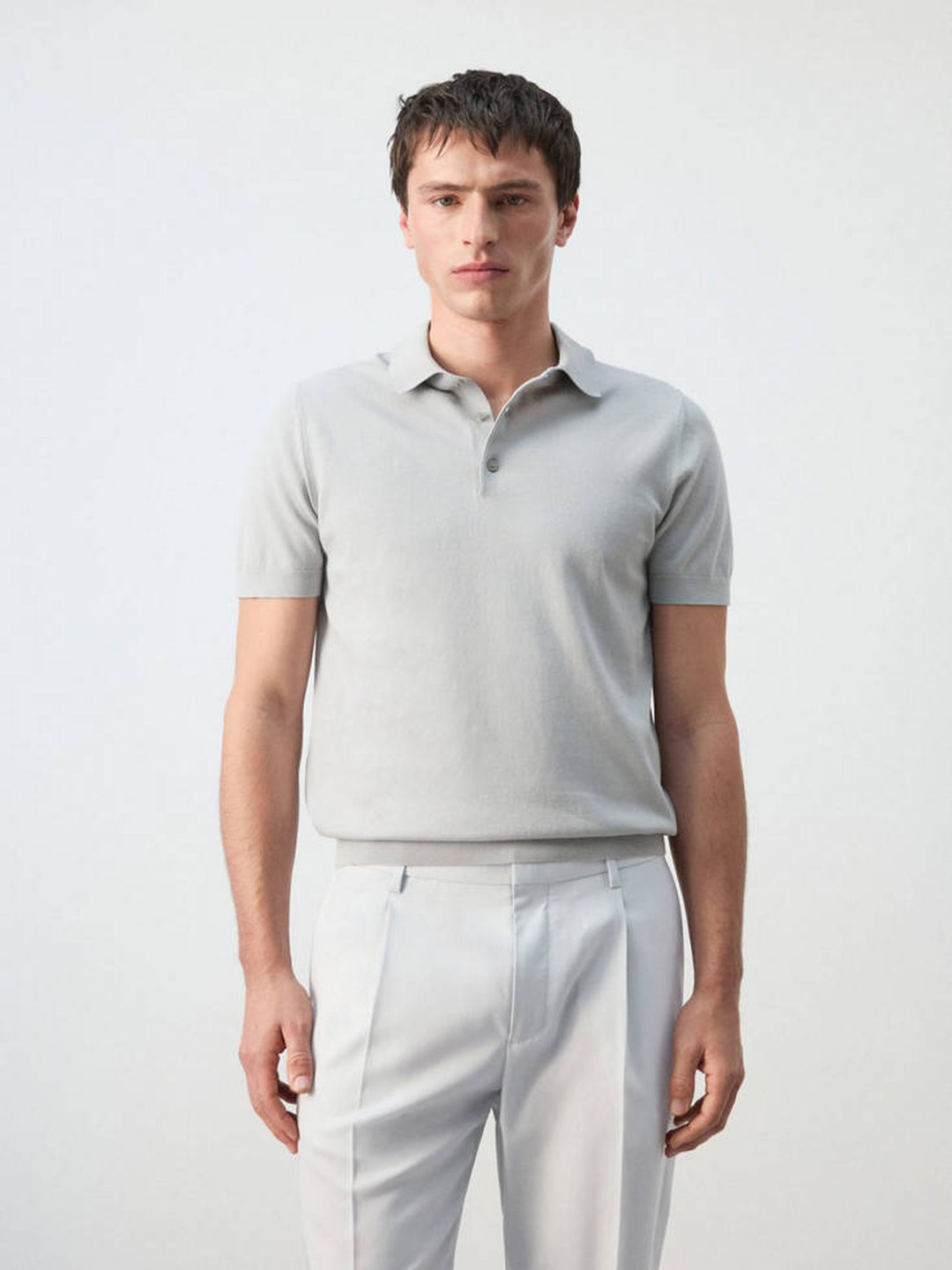MANGO MAN Pure Cotton Polo collar T-Shirt