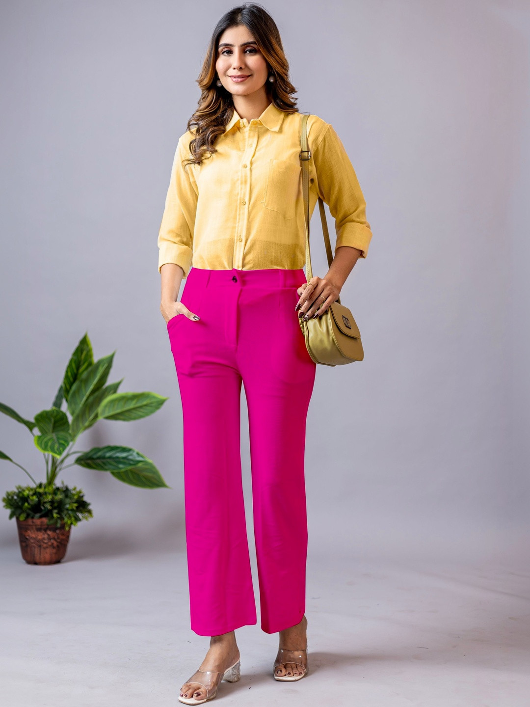 R.Code by The Roadster Life Co. Women Slim Fit High-Rise Trousers