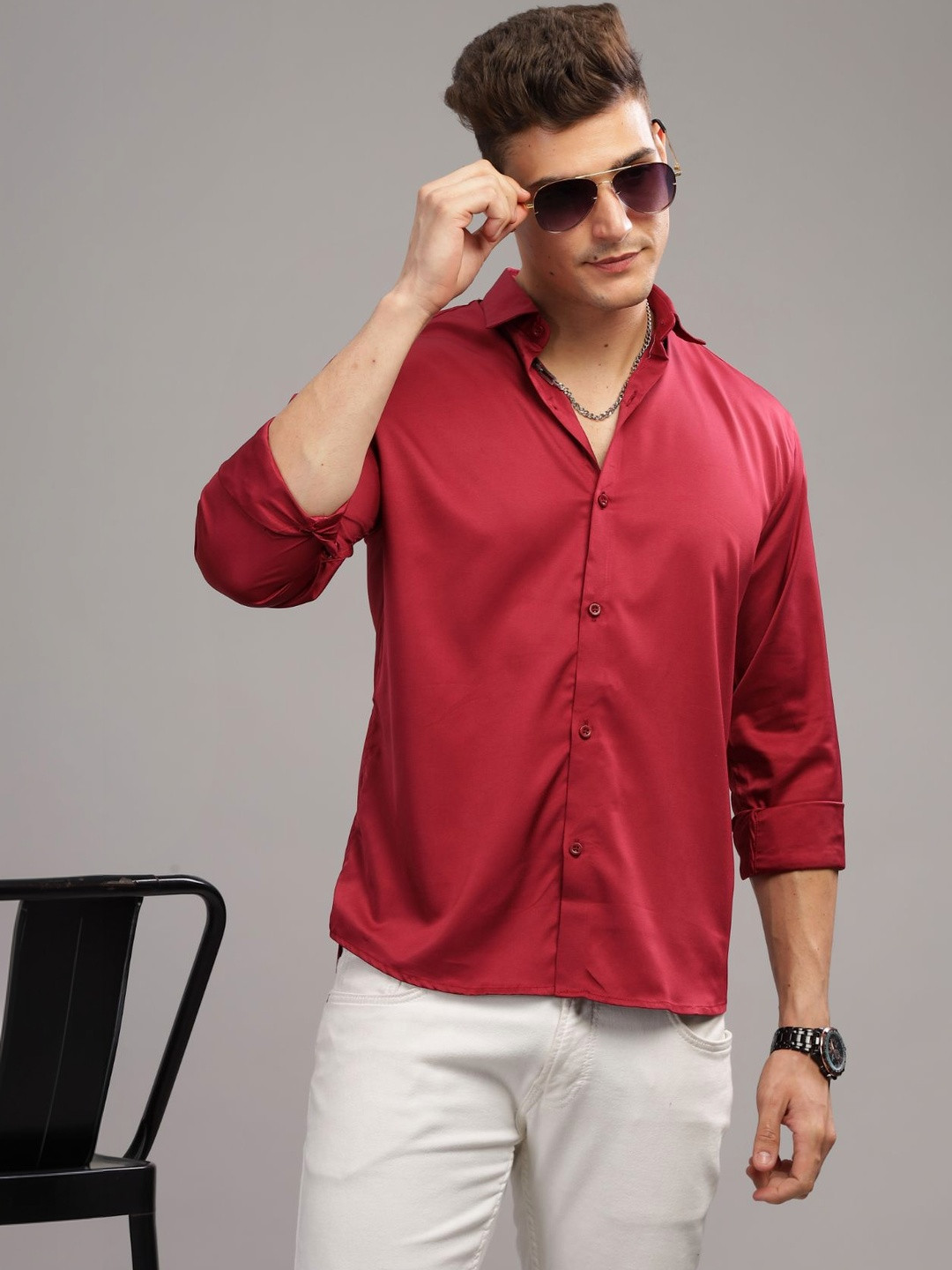 BS BLUE SQUAD Men Slim Fit Casual Shirt