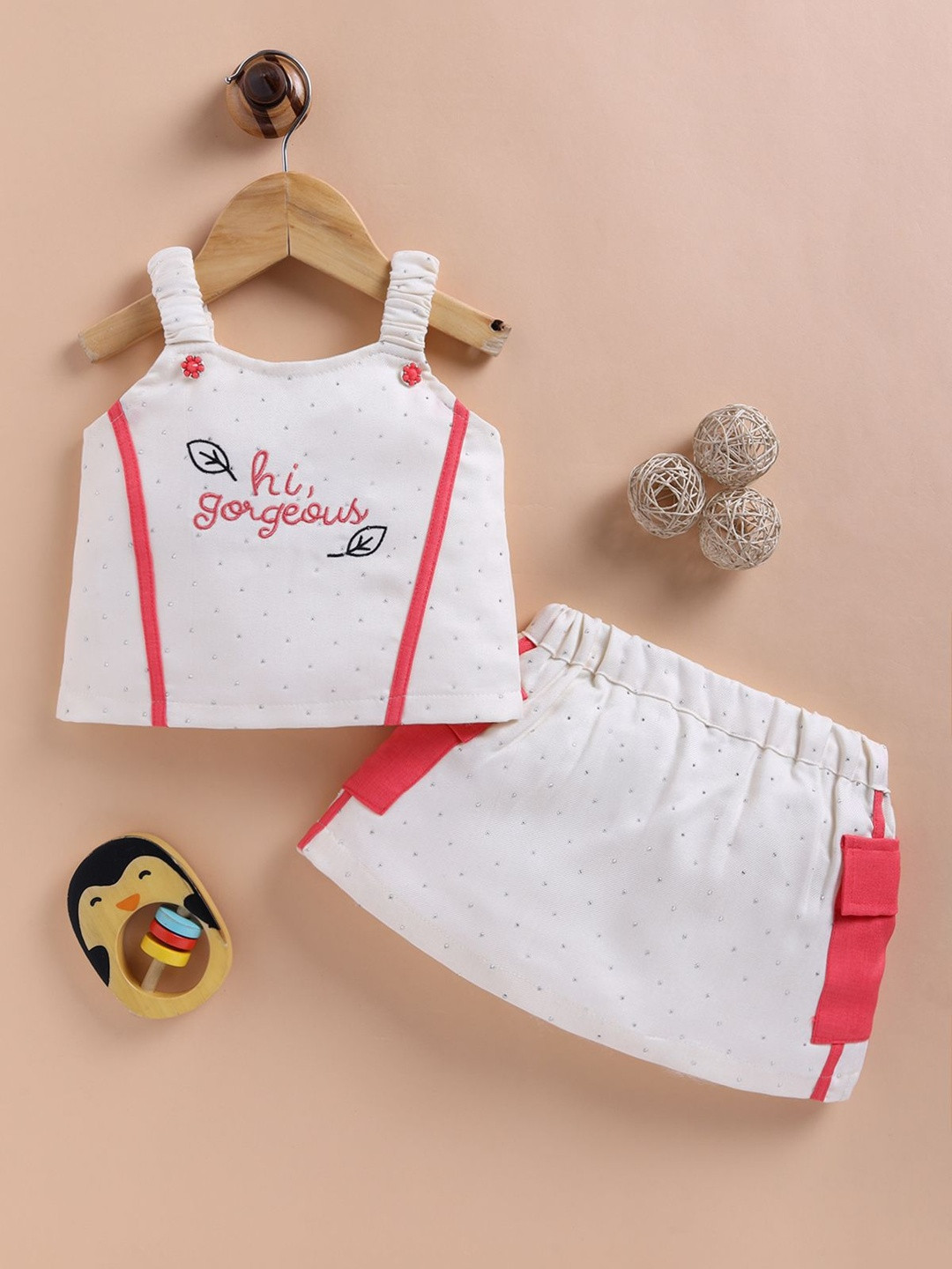 I LOVE MOM Girls Printed Top with Shorts