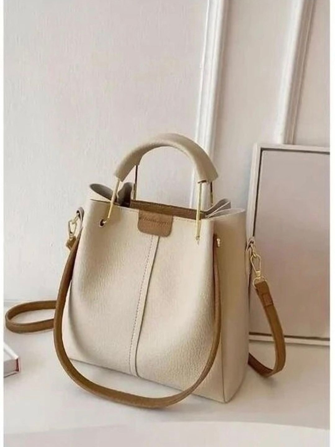 A2Z CREATIONS Textured Leather Structured Tote Bag