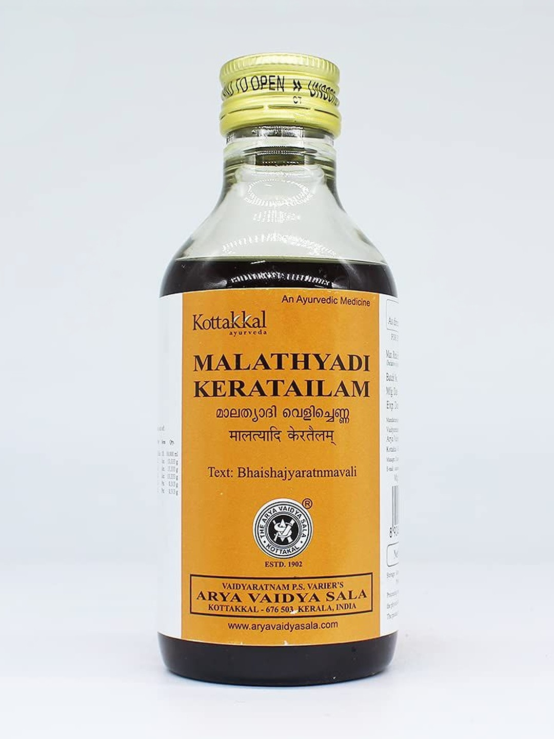 kottakkal Malathyadi Kera Tailam To Promote Thick Healthy Hair Growth - 200 ml