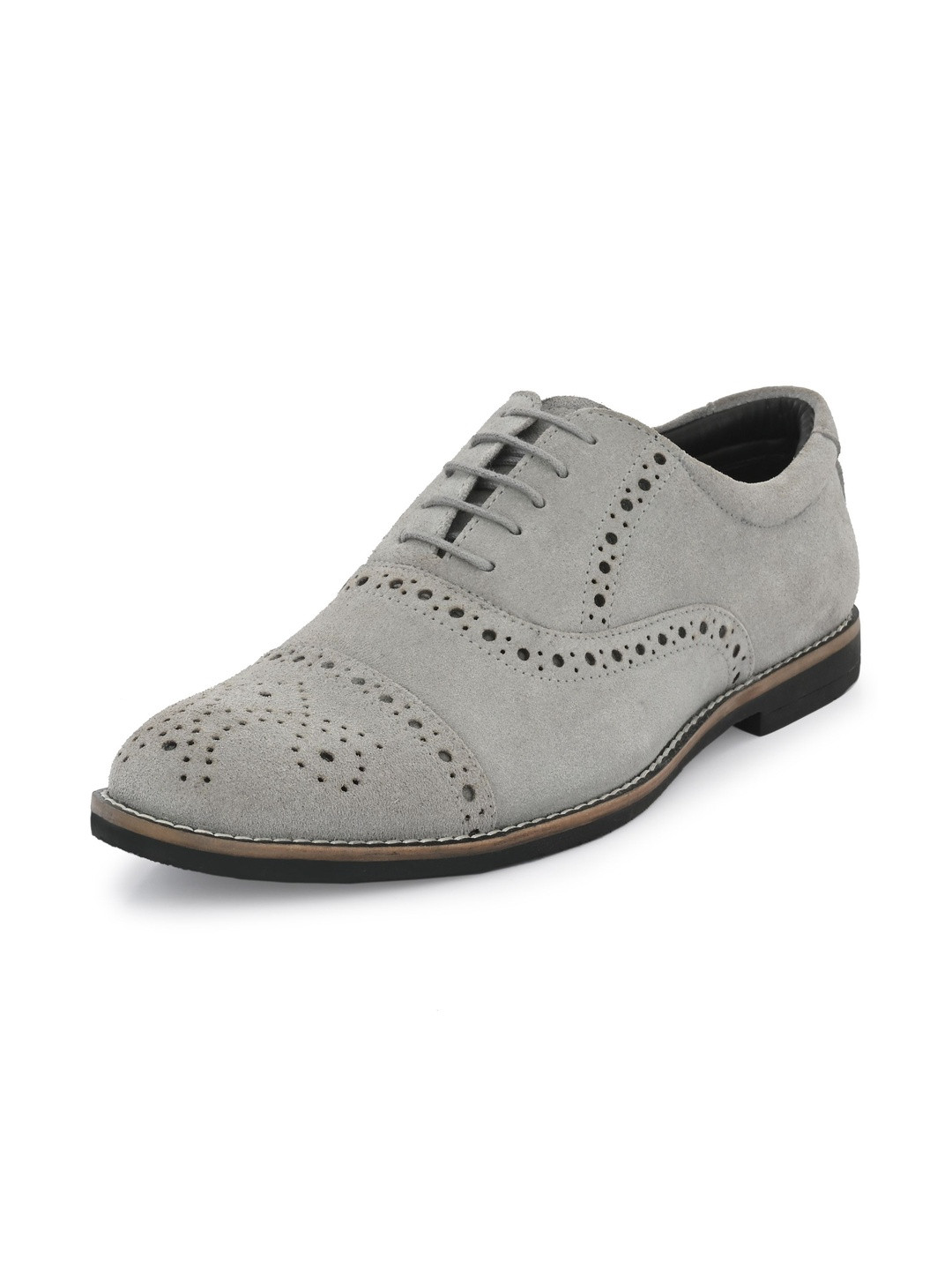 House of Pataudi Men Round Toe Casual Brogues