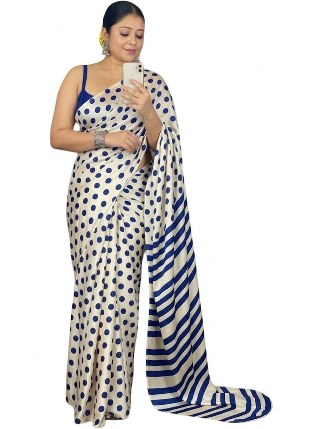 KOMAL NX Polka Dot Saree