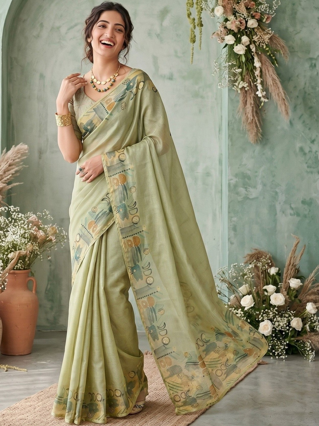Mitera Aari Work Poly Chiffon Saree