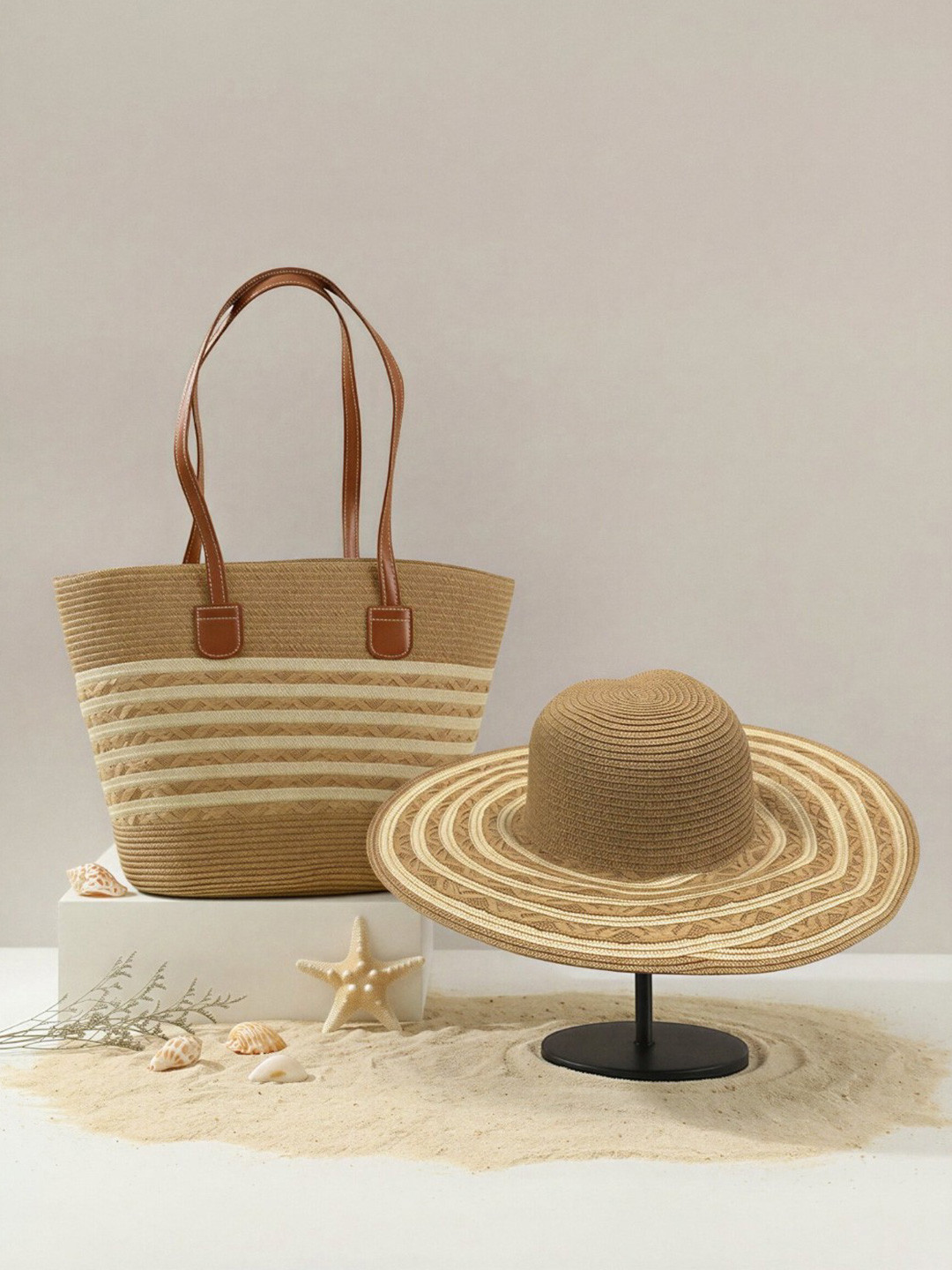 FIND STALK LOVE Women Summer Beach Hat & Tote Bag